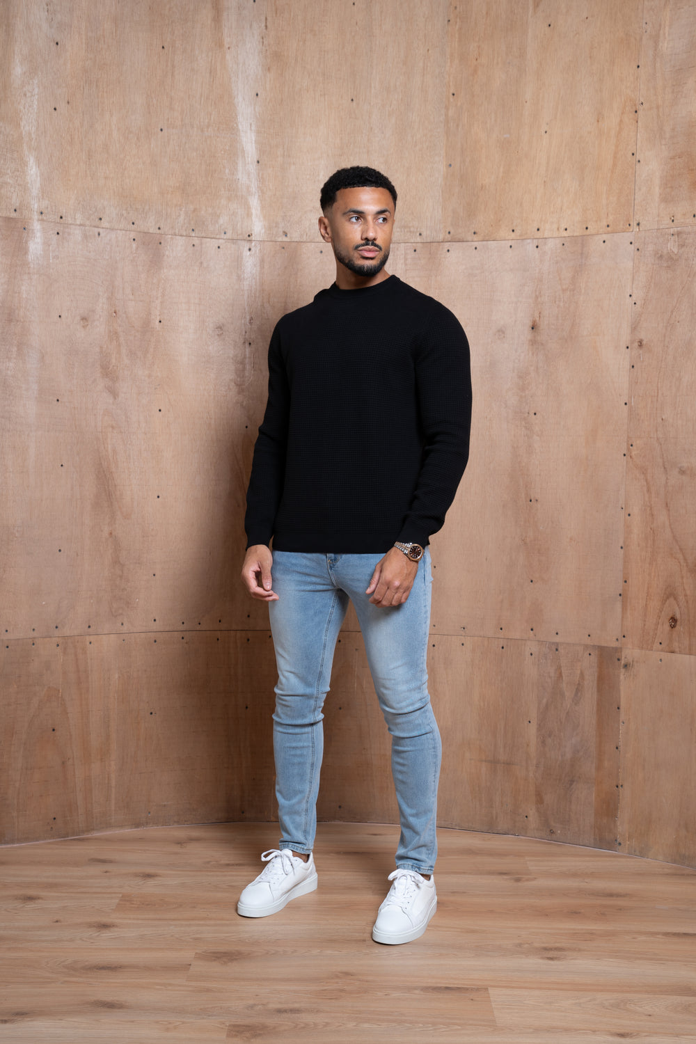 Capo Zopfmusterpullover - Schwarz