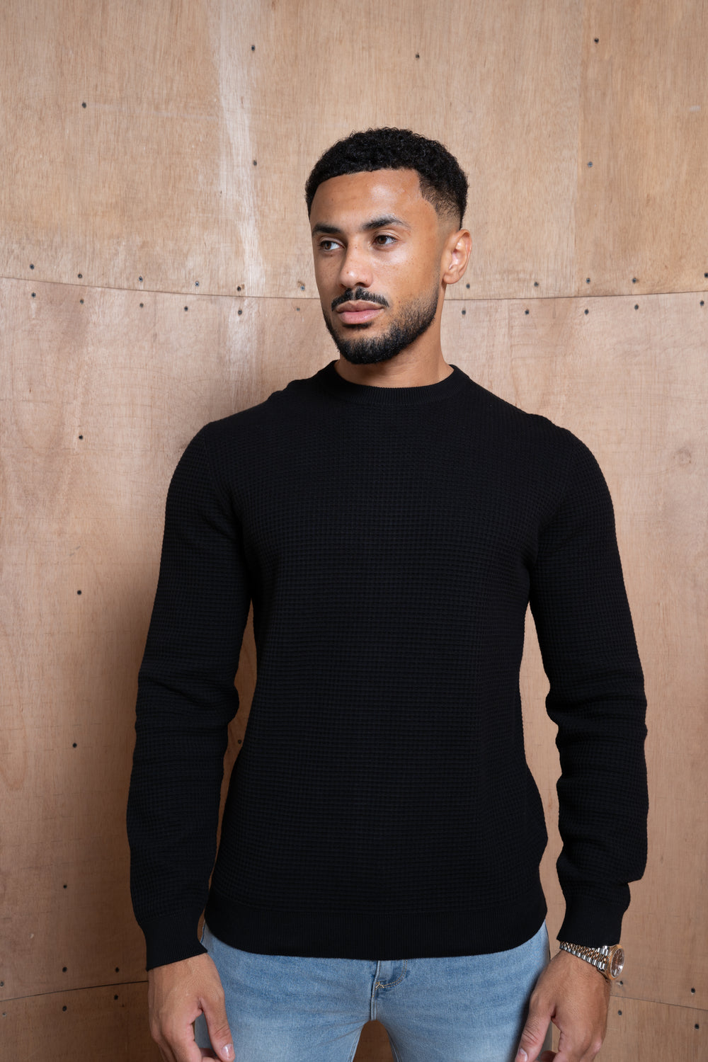 Capo Zopfmusterpullover - Schwarz