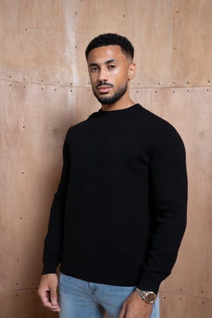 Capo CABLE Knit Jumper - Black