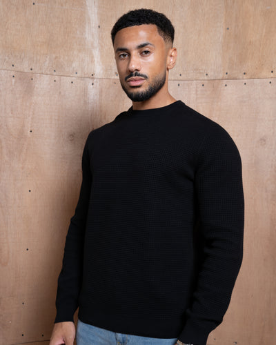 Capo CABLE Knit Jumper - Black