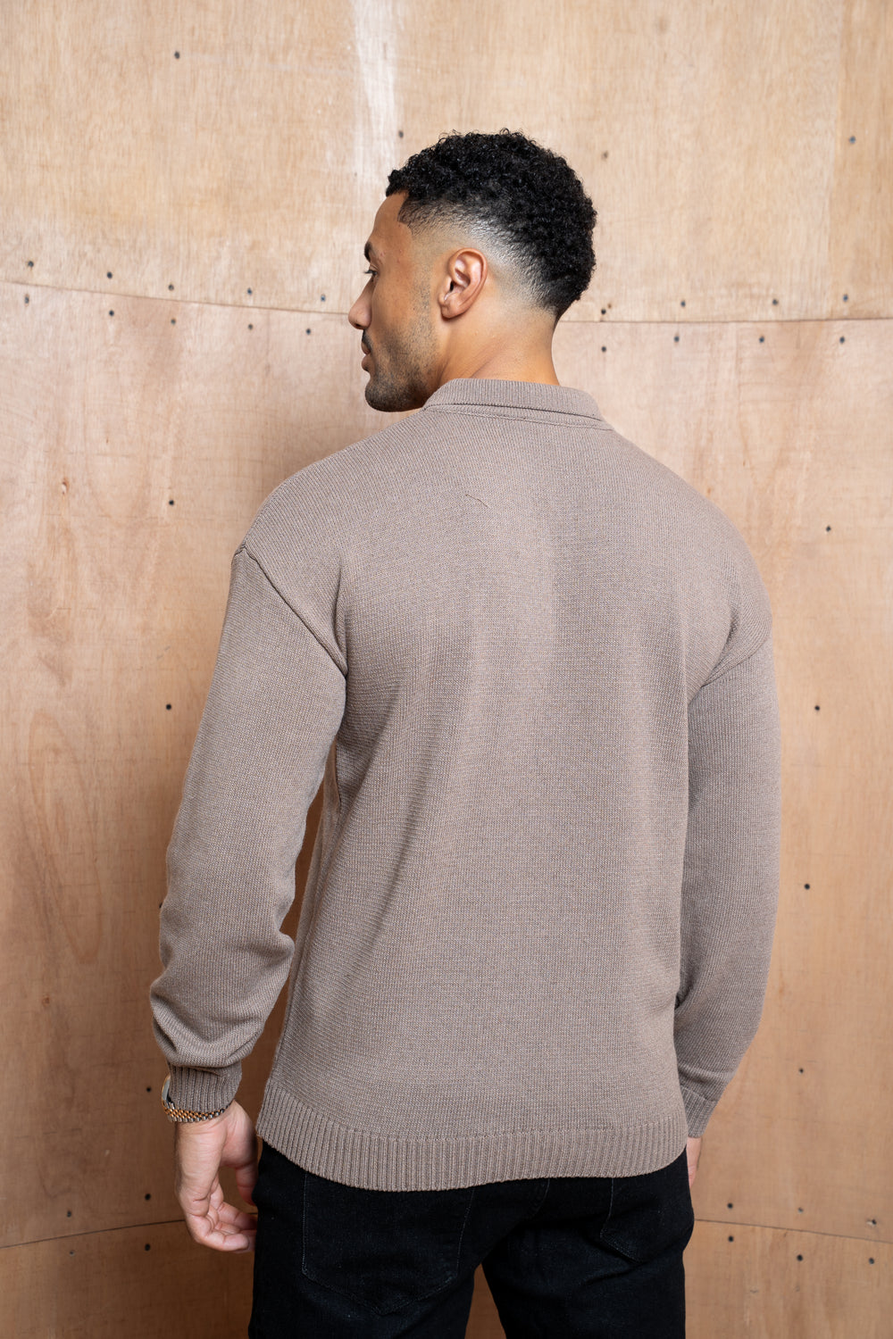 Capo Button LS Polo Shirt - Brown