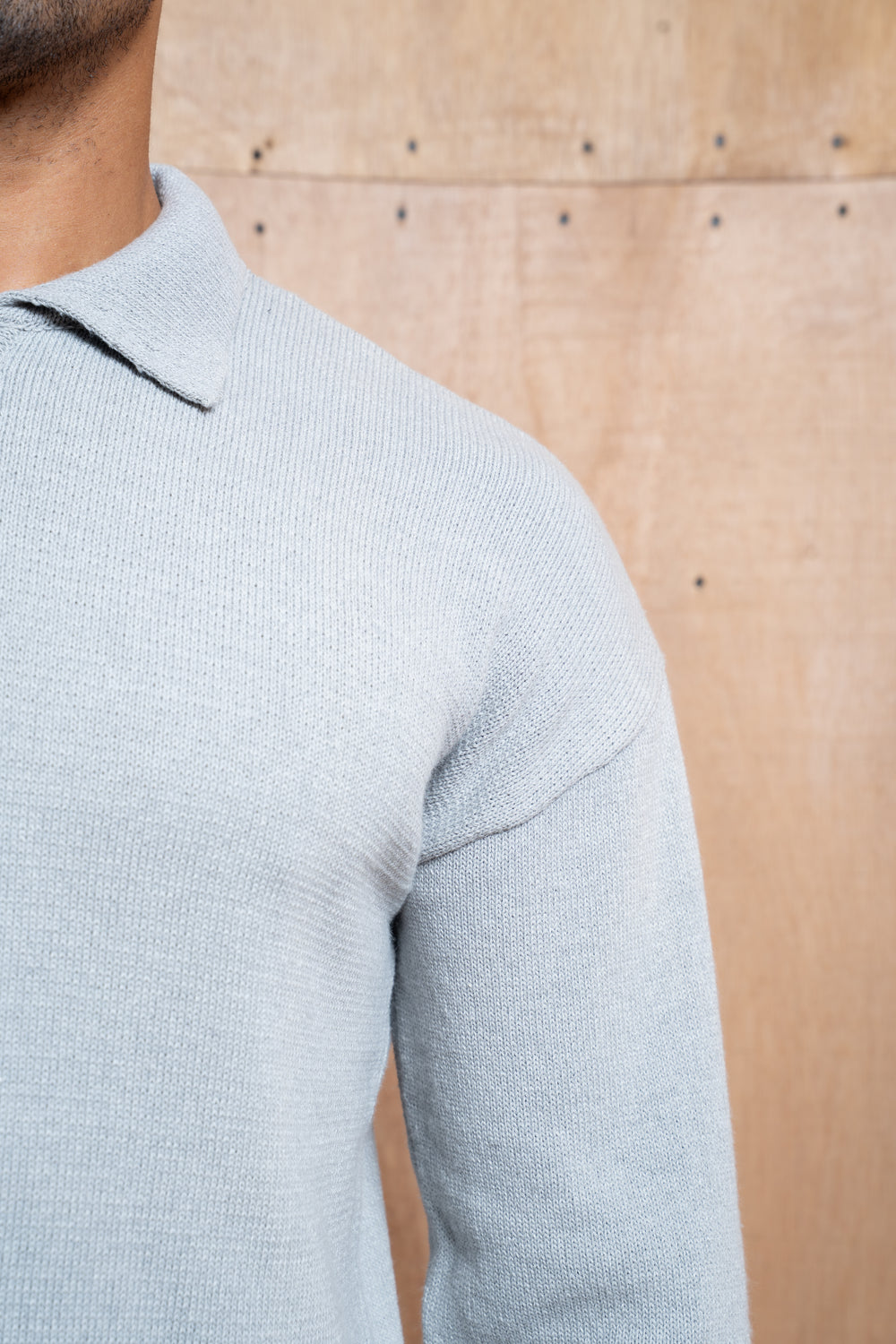 Capo Button LS Polo Shirt - Light Grey