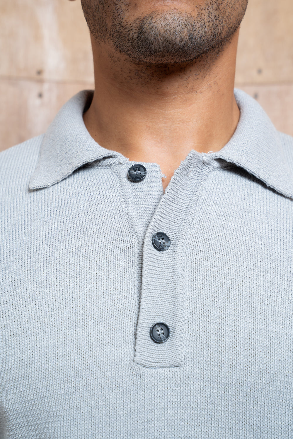 Capo Button LS Polo Shirt - Light Grey