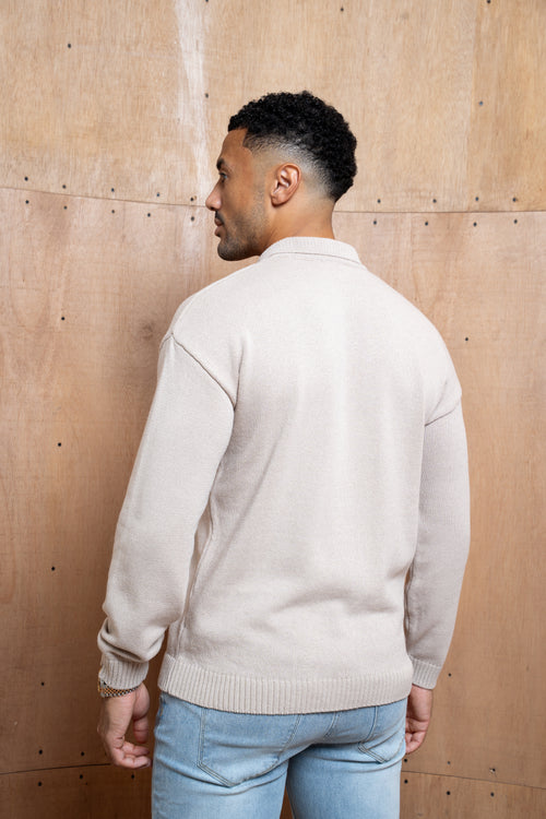 Capo Button LS Polo Shirt - Oatmeal