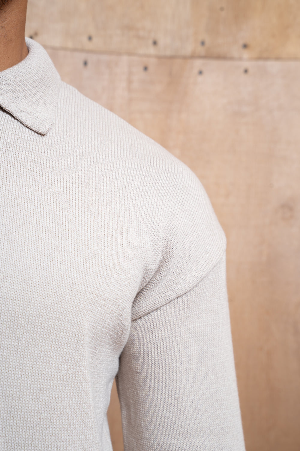 Capo Button LS Polo Shirt - Oatmeal