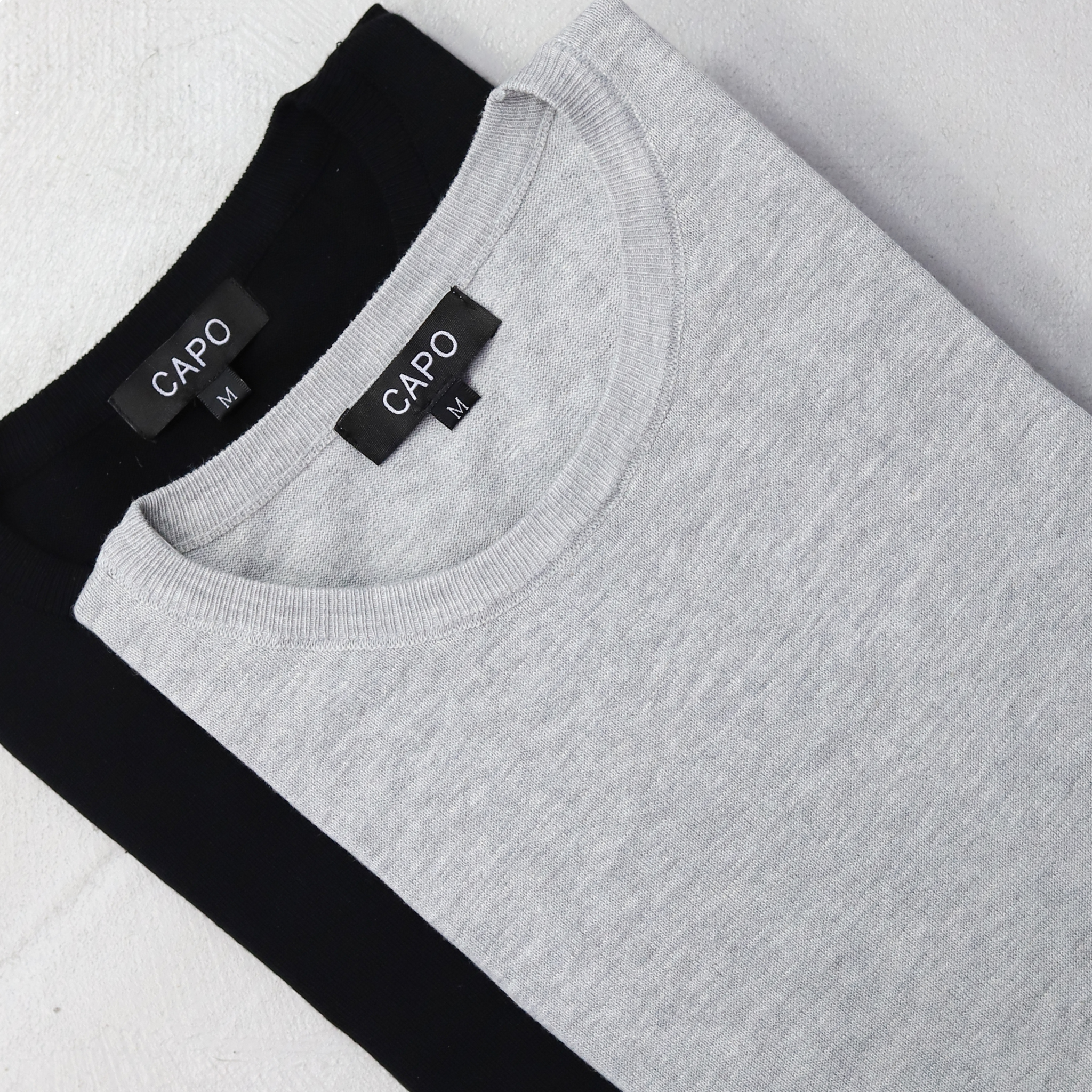 Capo 2 Pack Egyptian Cotton T-Shirt - Black/Grey