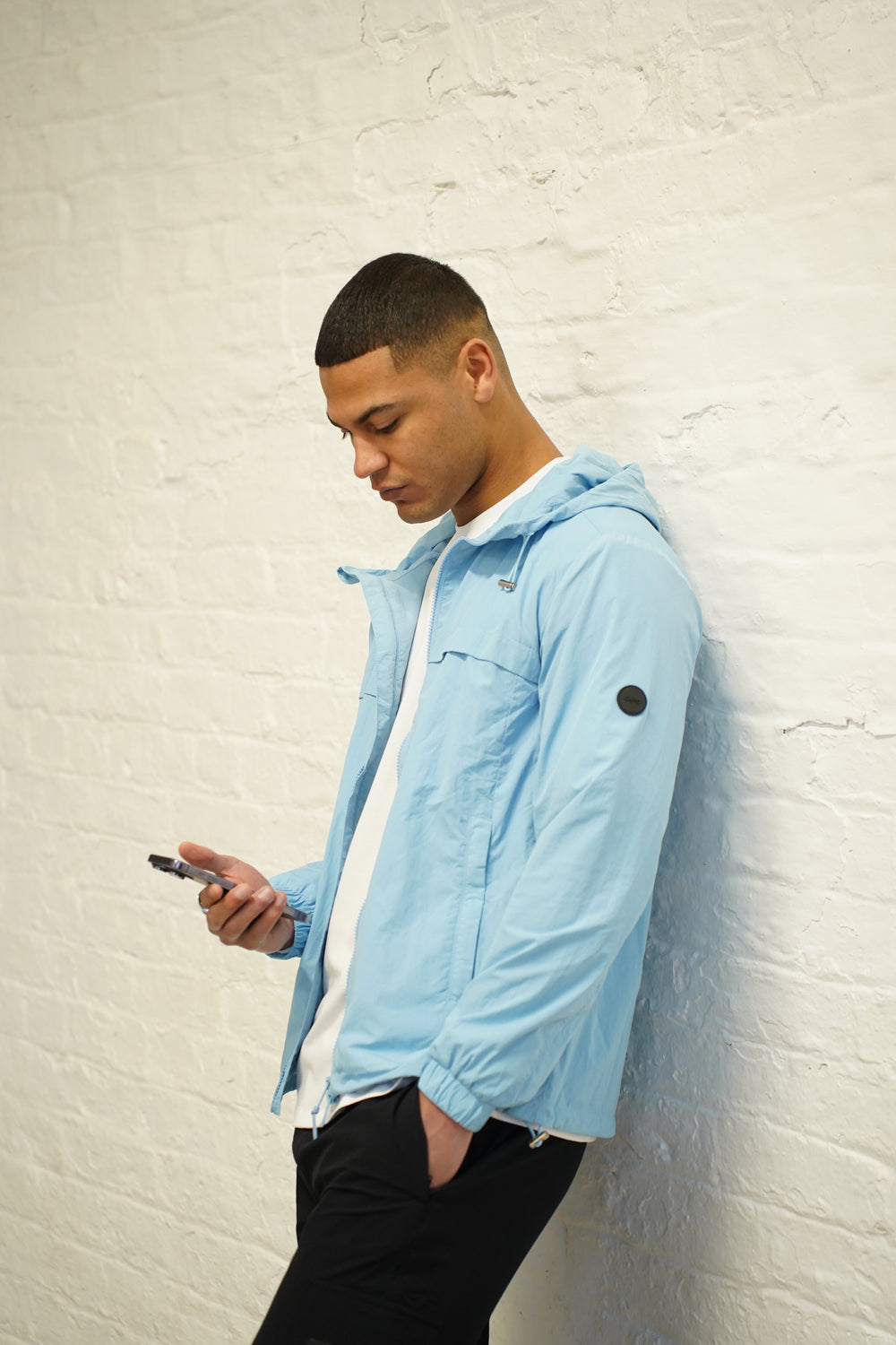 Capo Crinkle Lightweight Jacket - Sky Blue