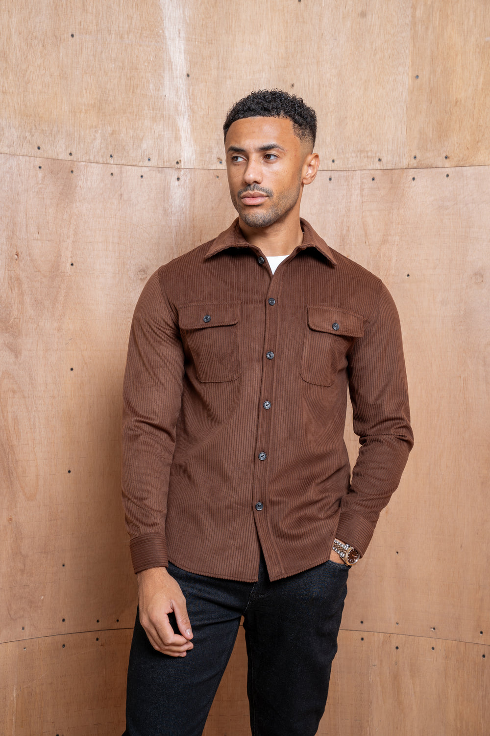 Capo Corduroy Overshirt - Brown