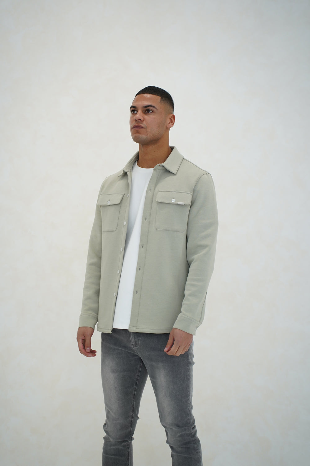 Capo Interlock Jersey Overshirt - Olive