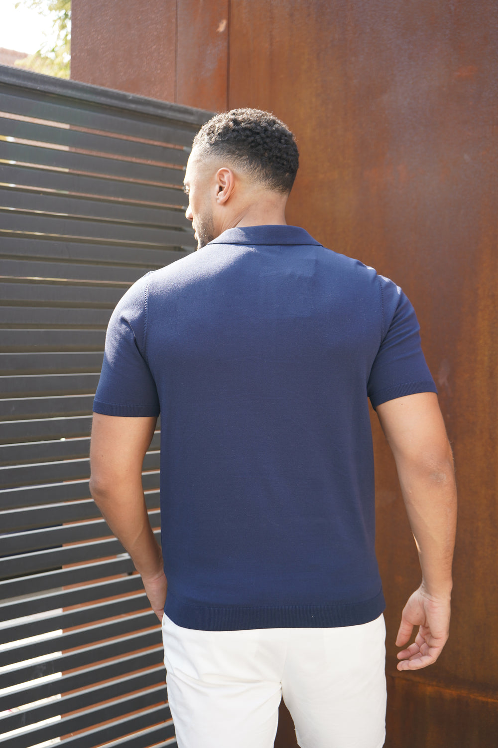 Capo Soft Button Through Shirt - Navy