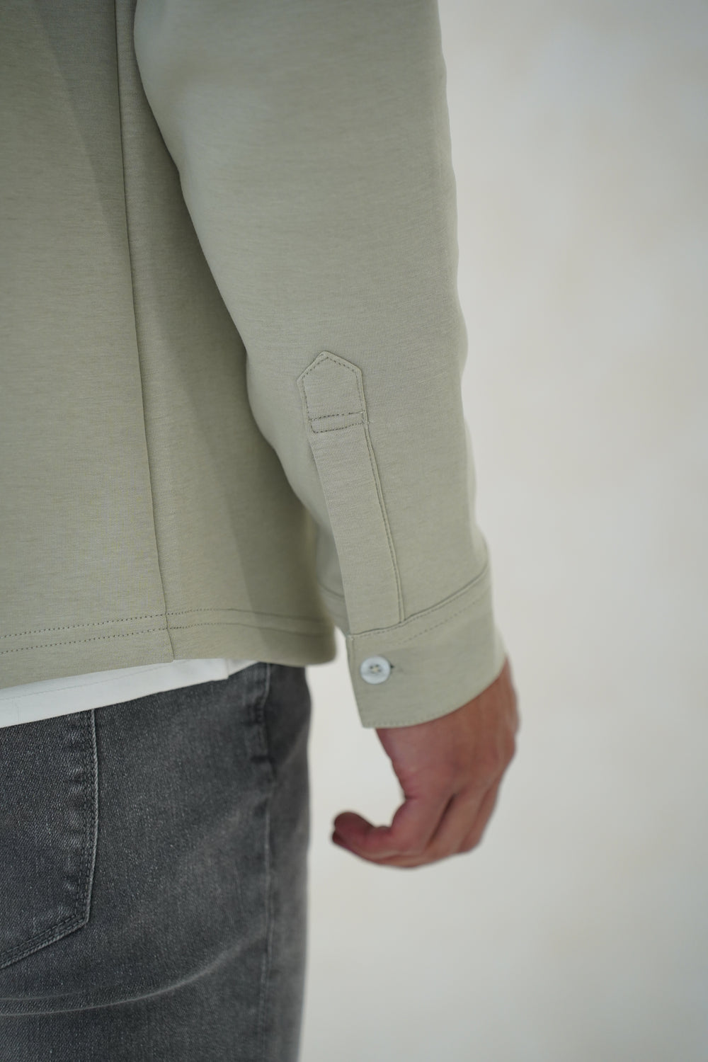 Capo Interlock Jersey Overshirt - Olive