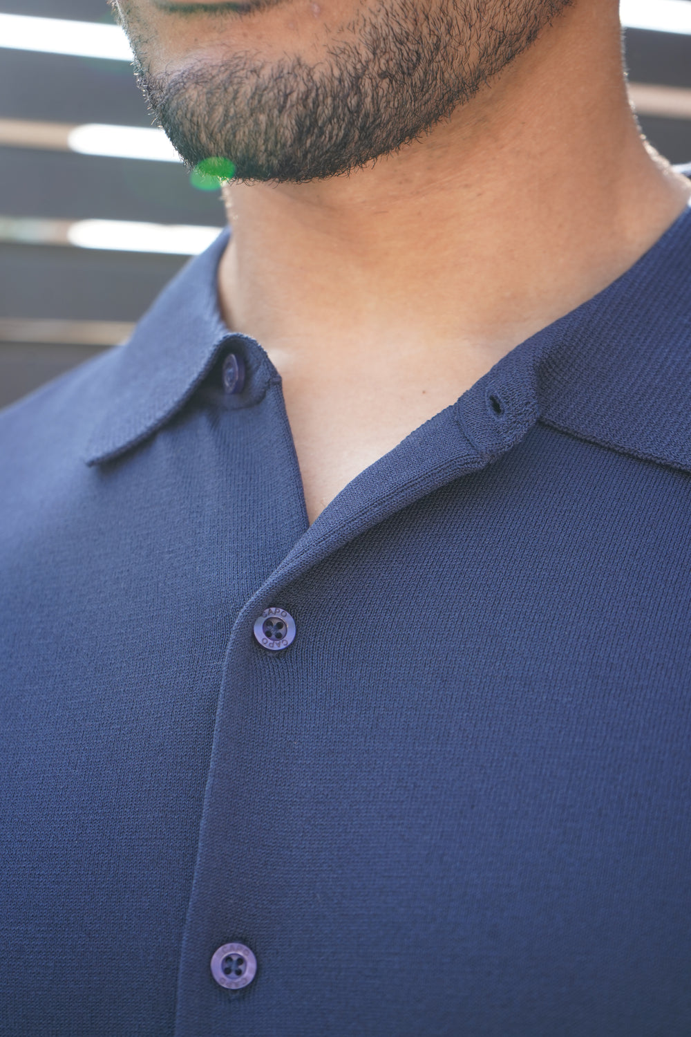 Capo Soft Button Through Shirt - Navy
