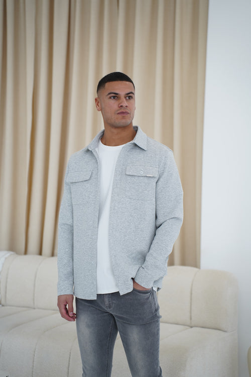 Capo Interlock Jersey Overshirt - Grey