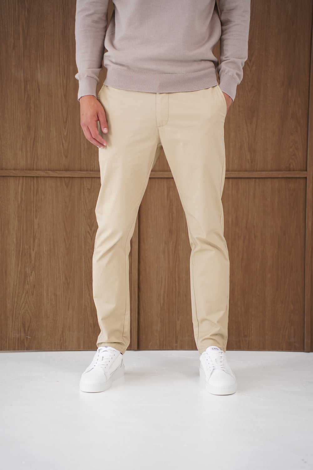Capo Egyptian Cotton 1/4 Zip Top - Oatmeal