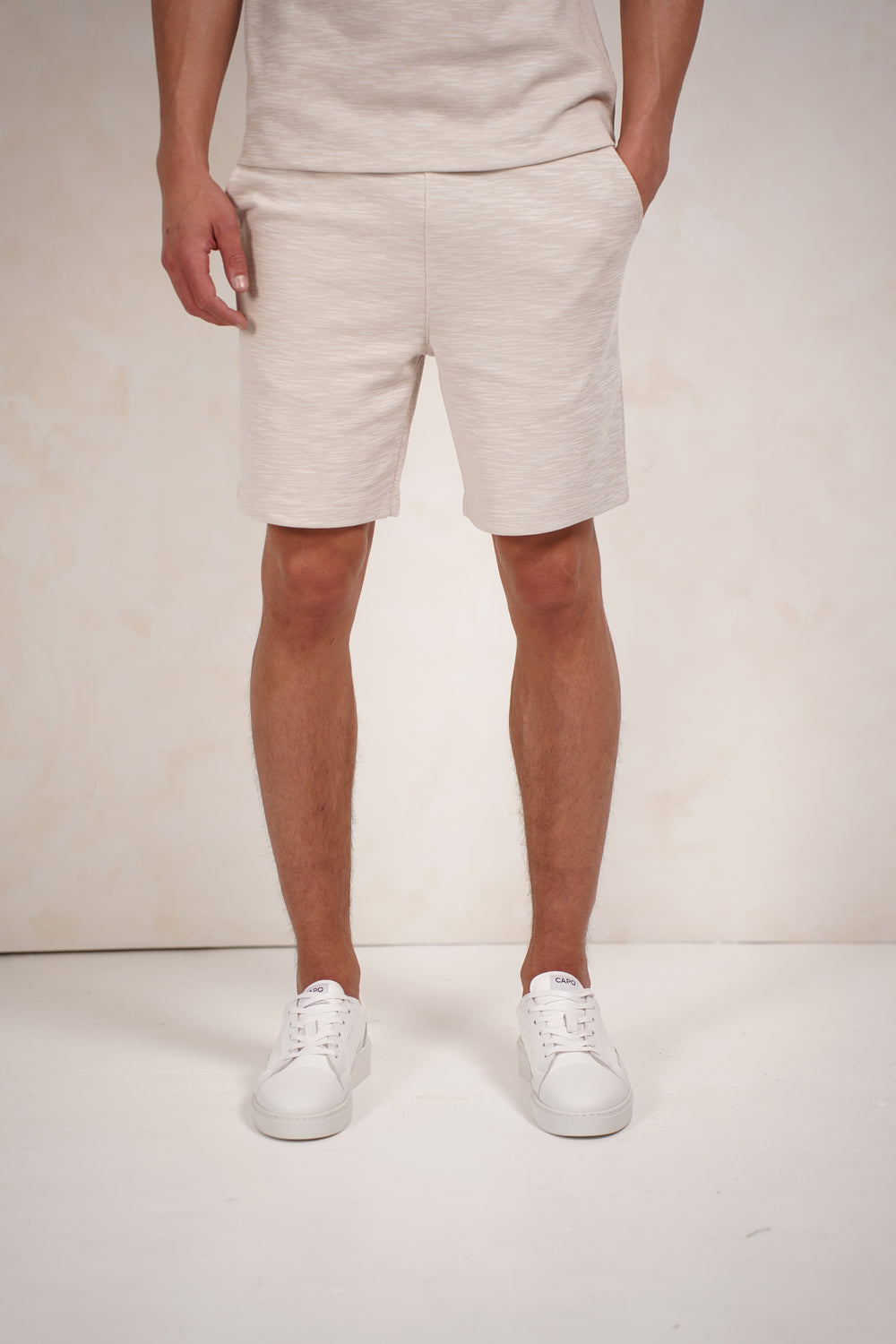 Capo Jersey Slub Shorts - Stone Grey