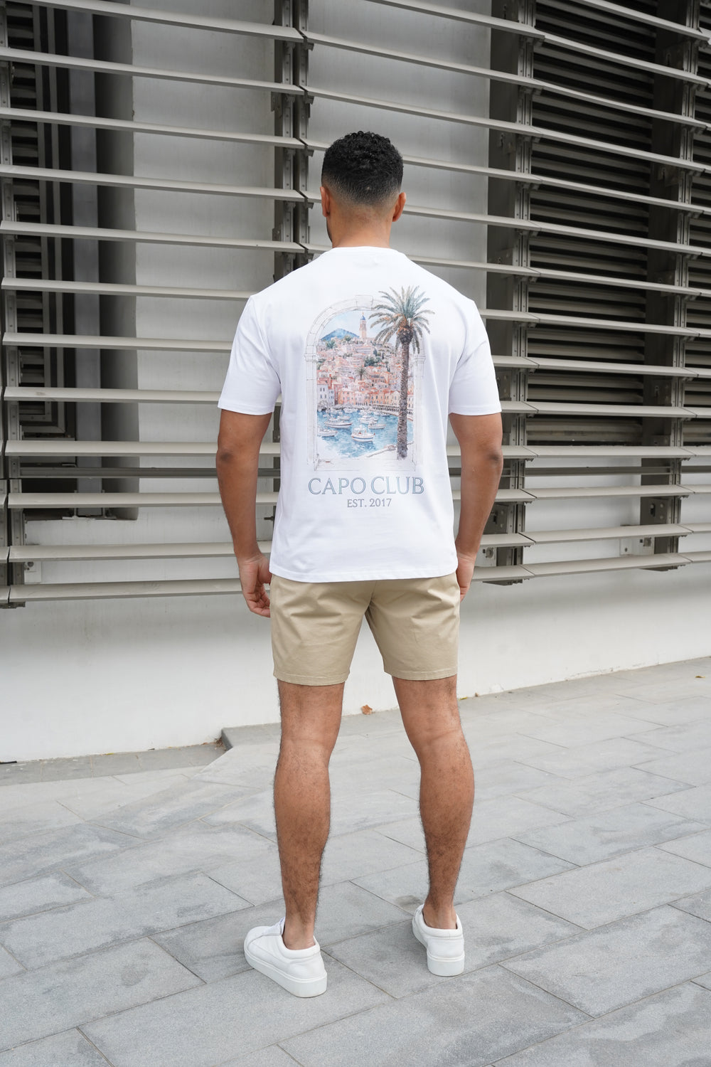 Capo Boat Scene Printed T-Shirt - White