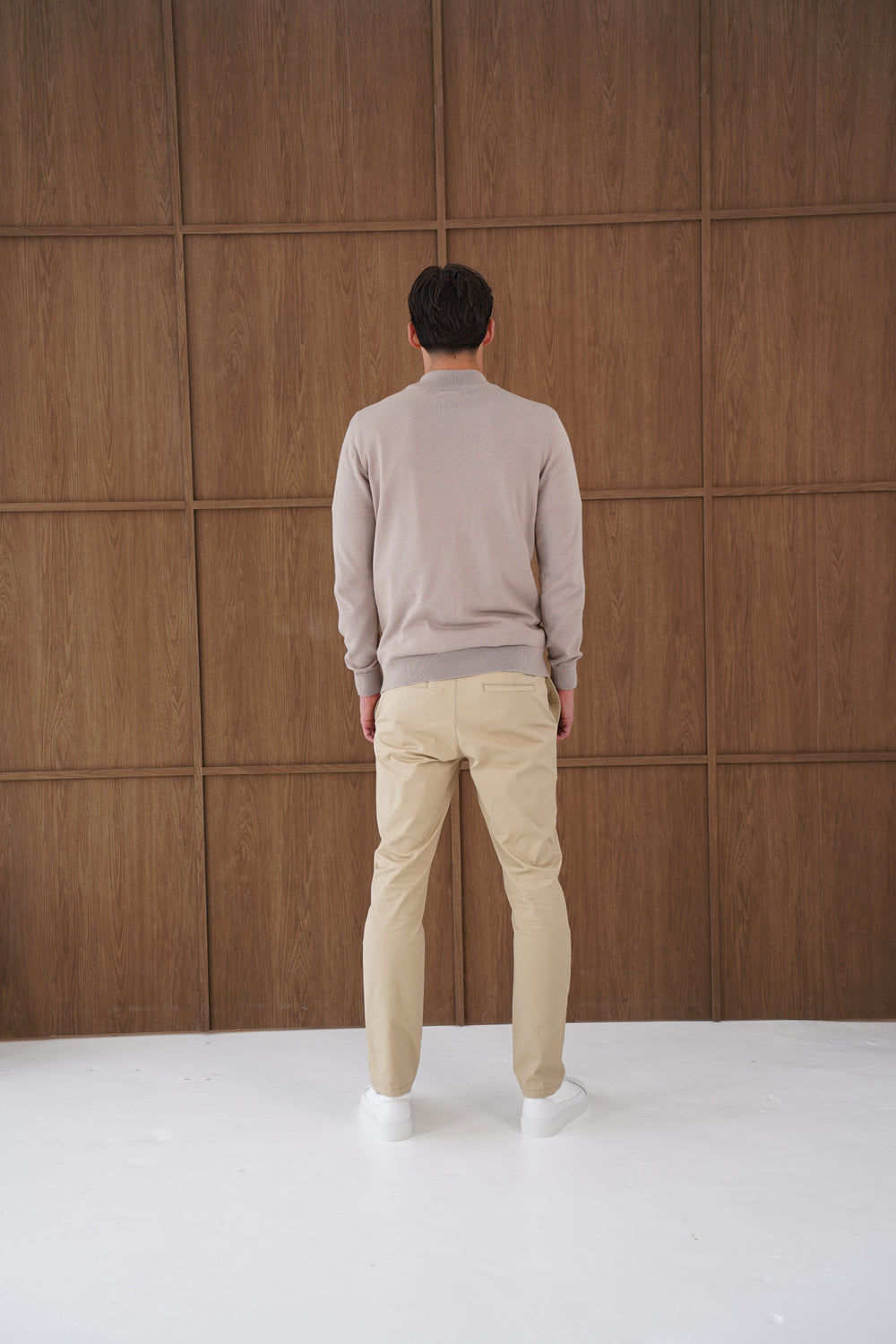 Capo Egyptian Cotton 1/4 Zip Top - Oatmeal