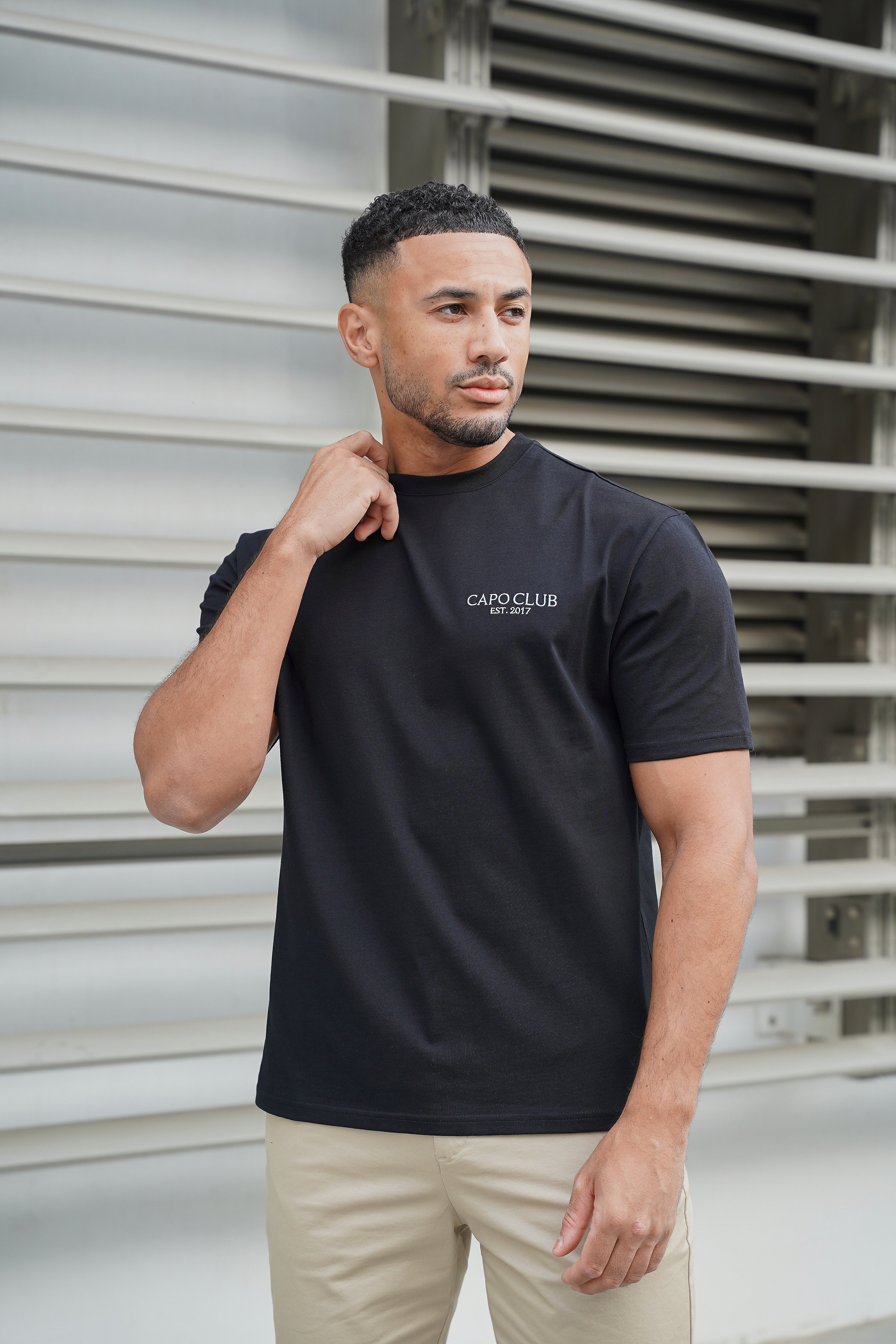 Capo Boat Scene Printed T-Shirt - Black