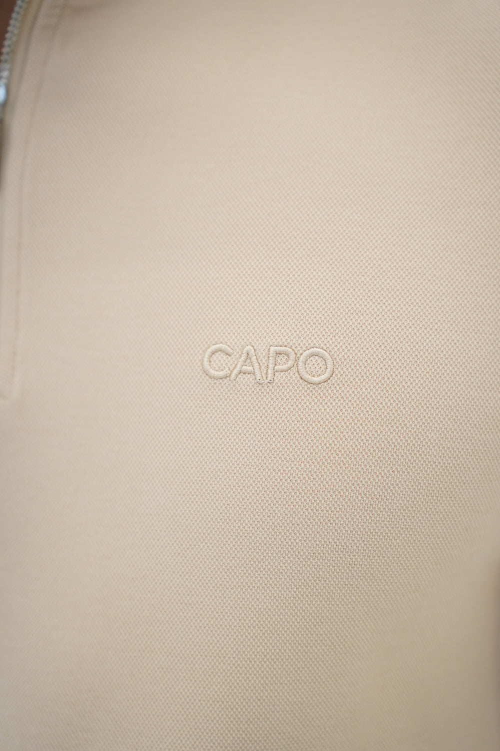 Capo Pique 1/4 Zip Top - Oatmeal