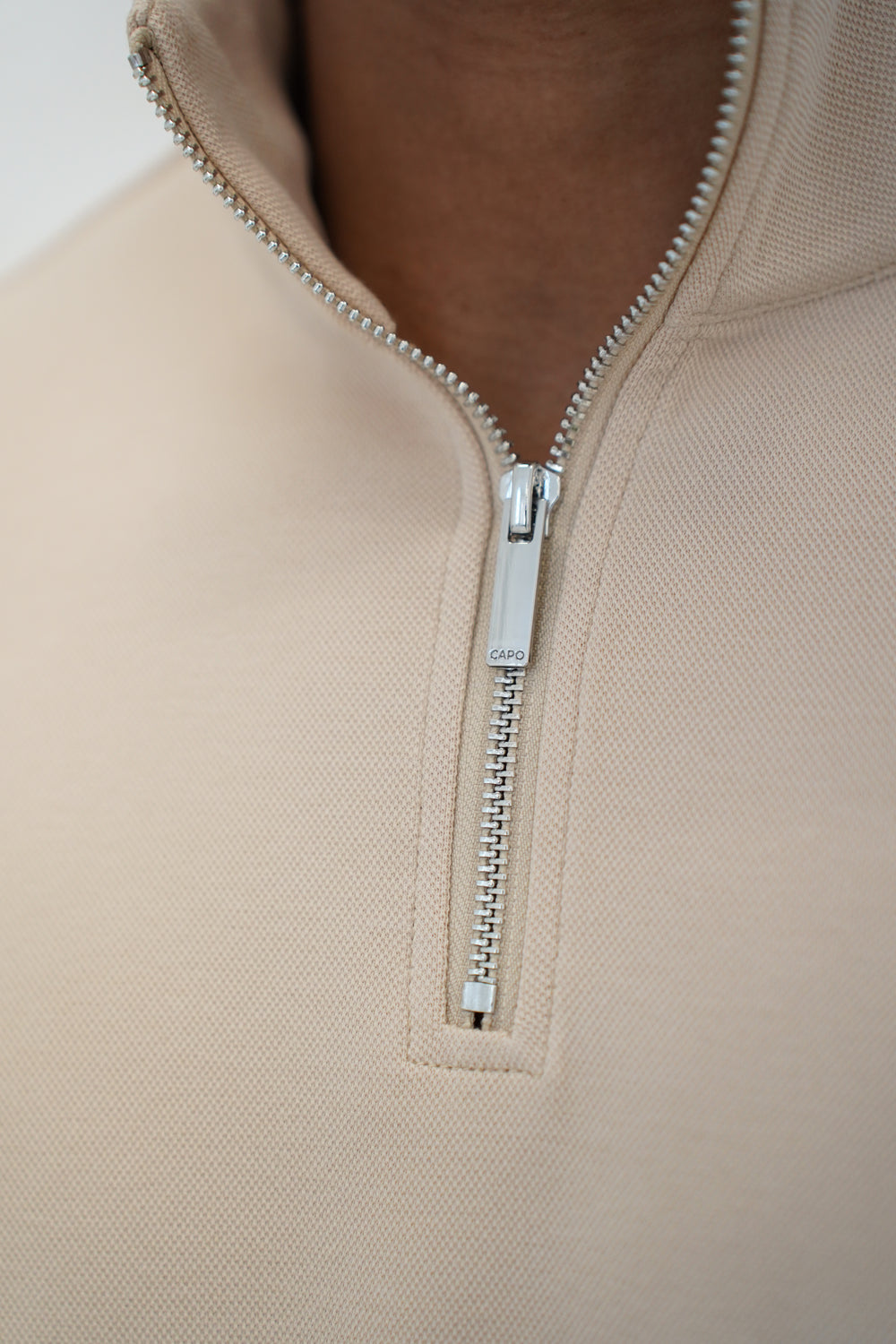 Capo Pique 1/4 Zip Top - Oatmeal