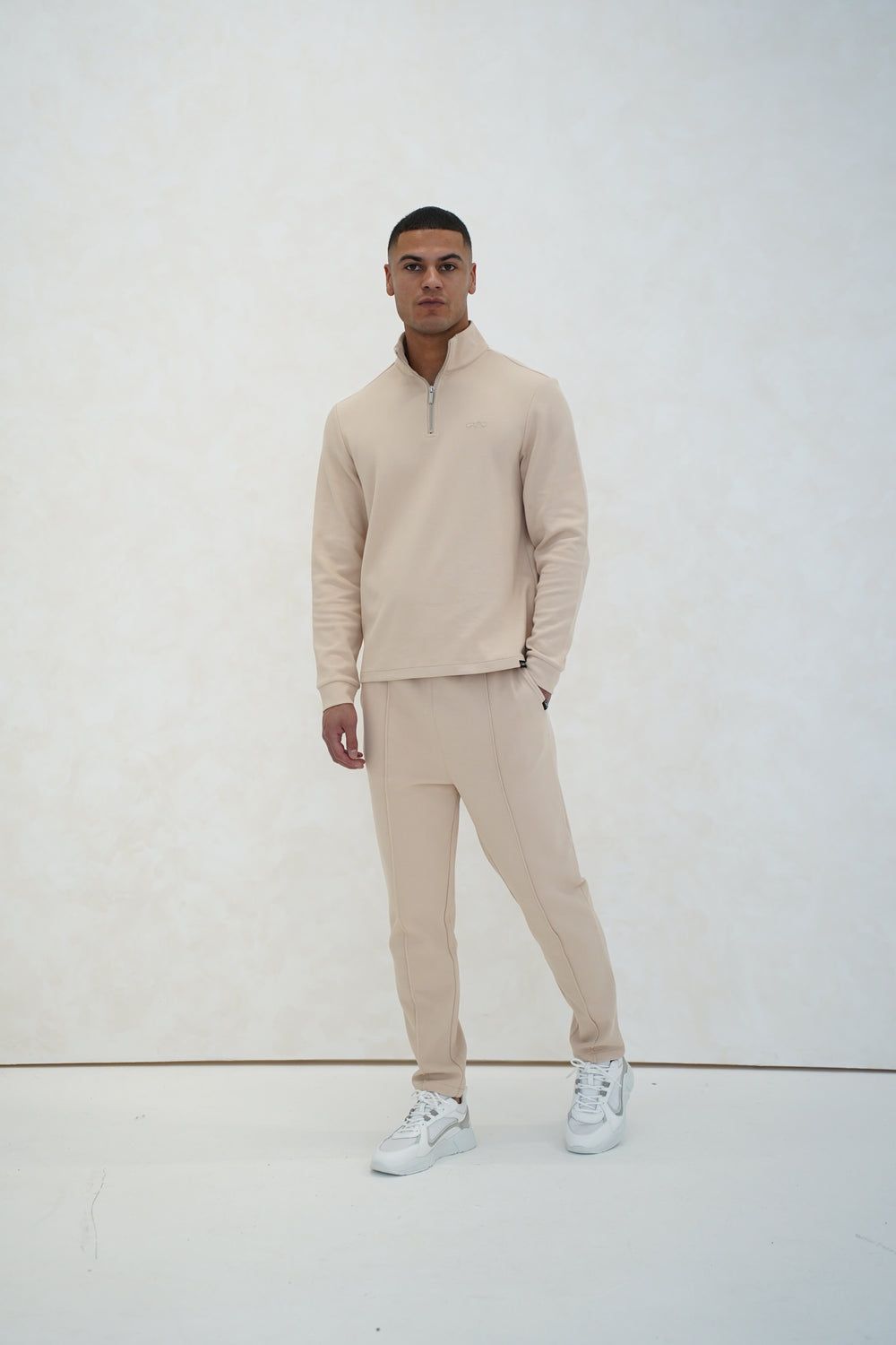 Capo Pique 1/4 Zip Top - Oatmeal