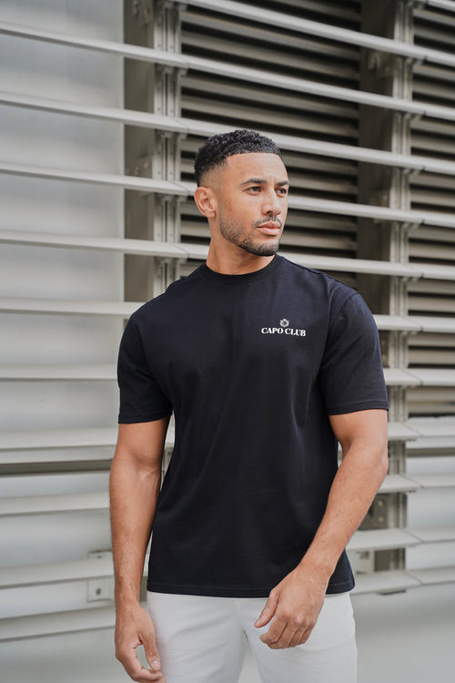 Capo Club Craftsman Crest T-Shirt - Black/Porpoise