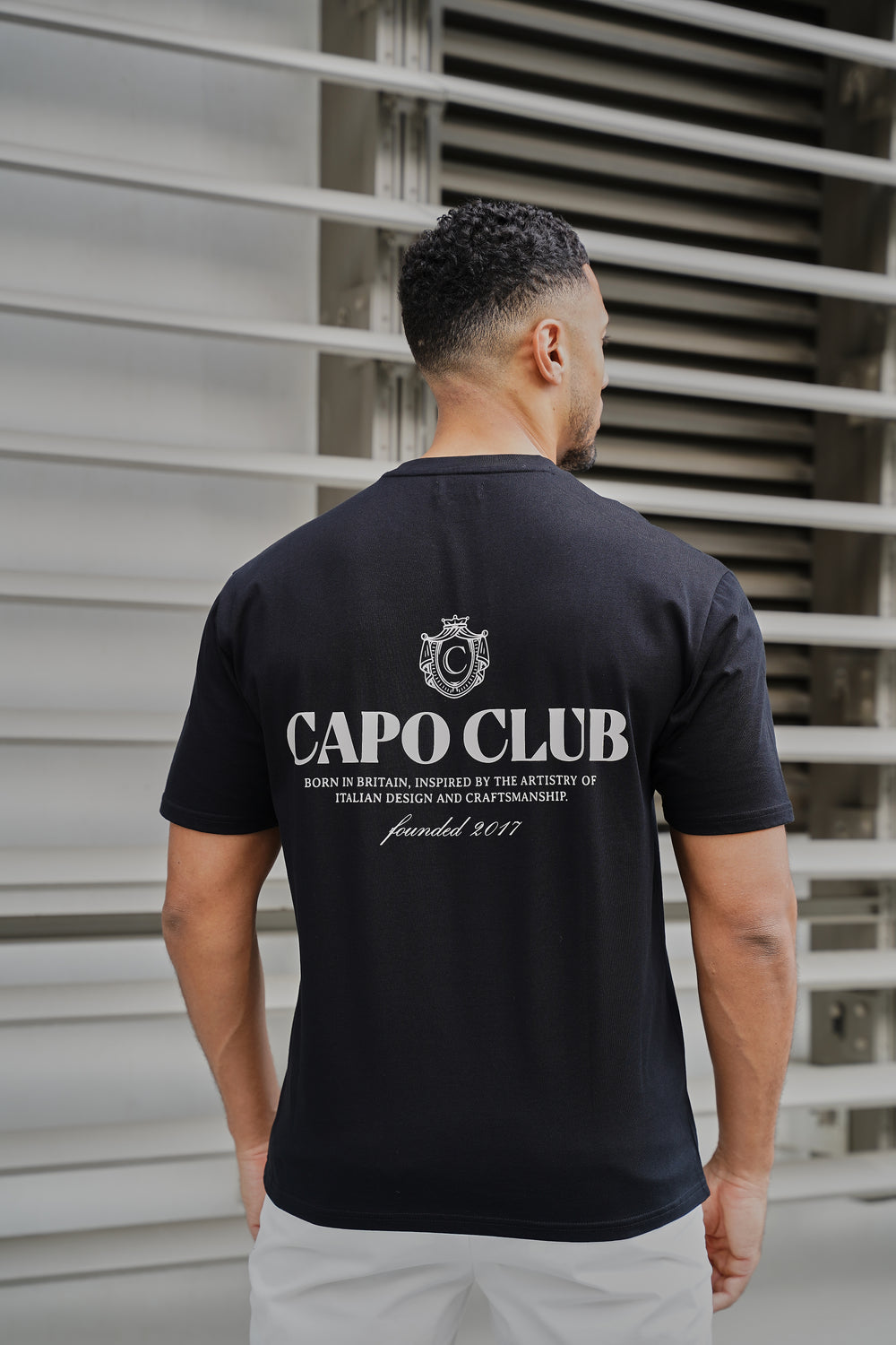 Capo Club Craftsman Crest T-Shirt - Black/Porpoise
