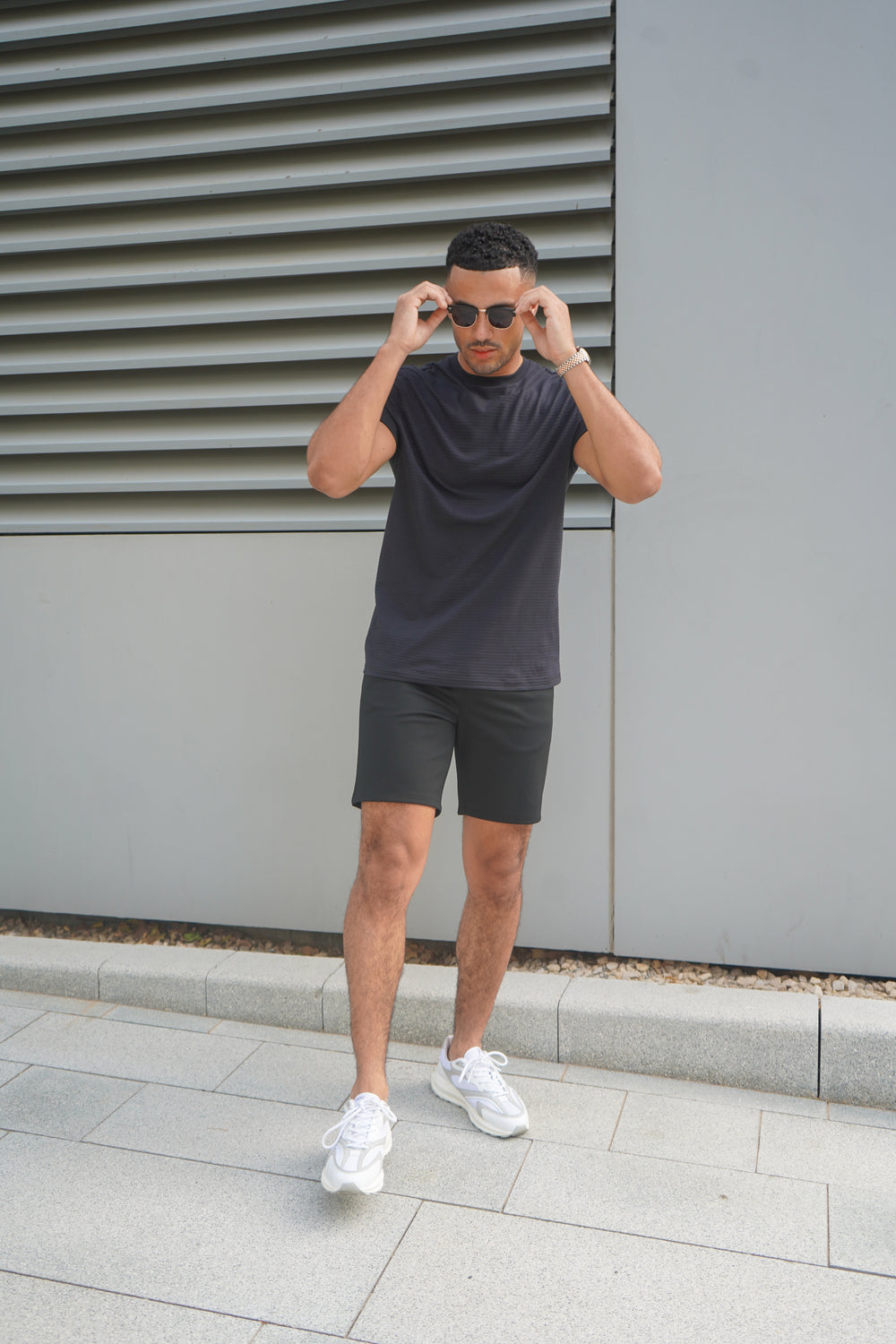 Capo Mercerised Ribbed T-Shirt - Black