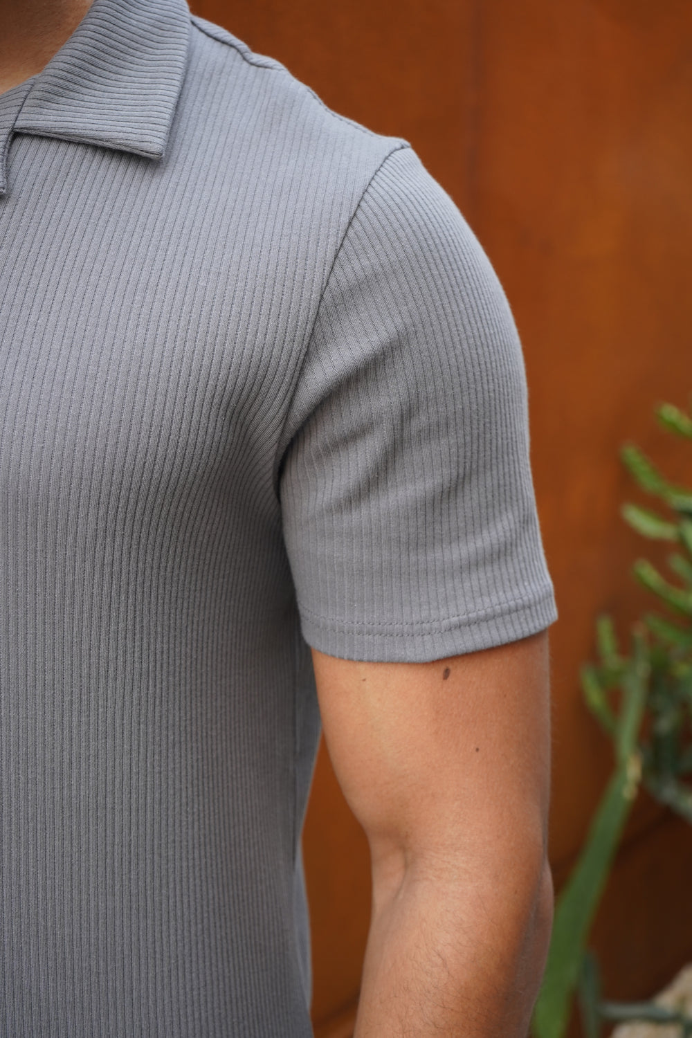 Capo Pleated Polo Shirt - Charcoal