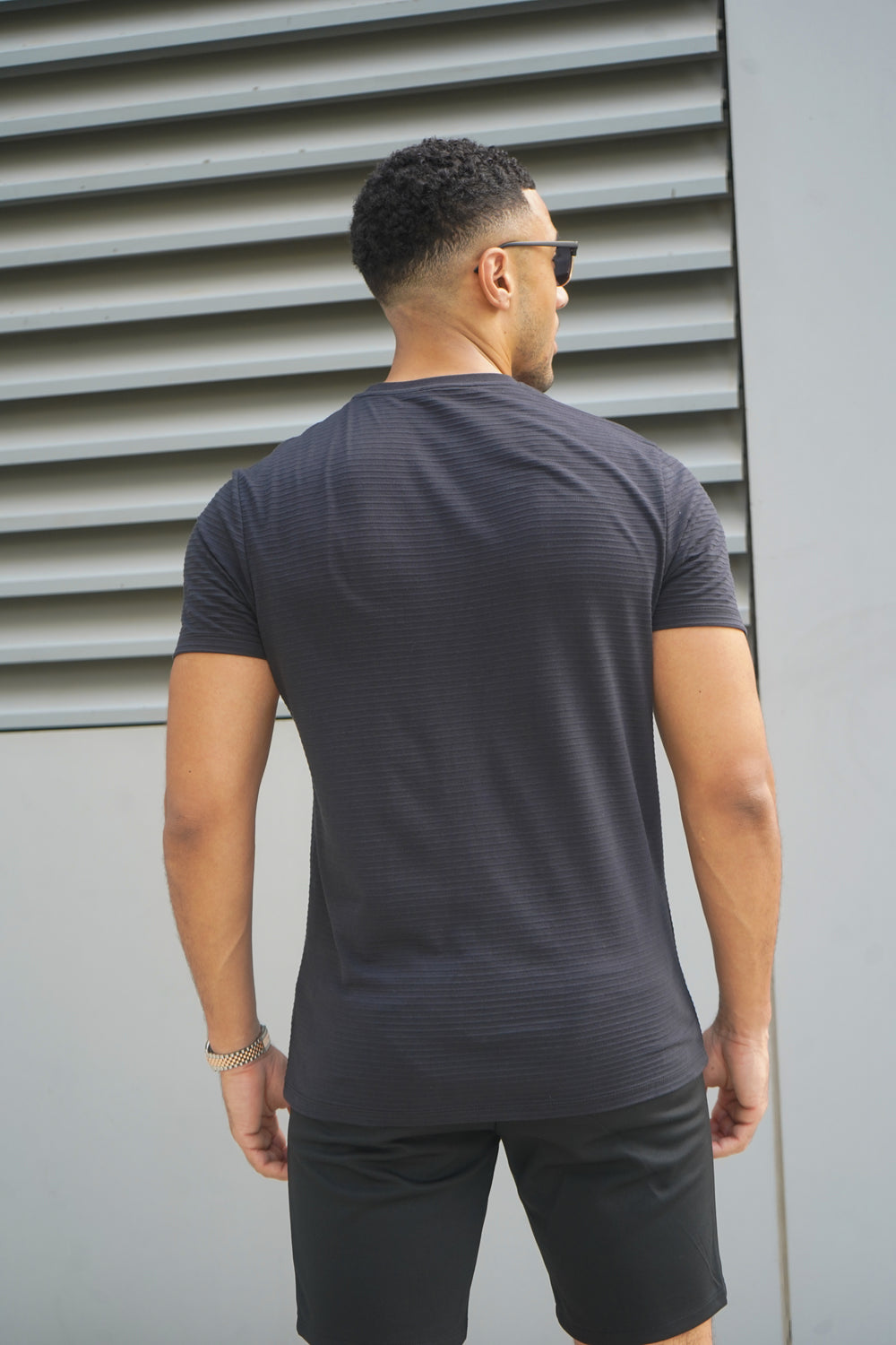 Capo Mercerised Ribbed T-Shirt - Black
