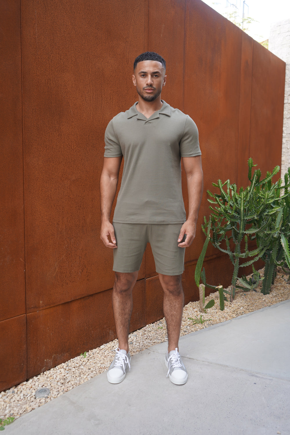 Capo Pleated Polo Shirt - Olive