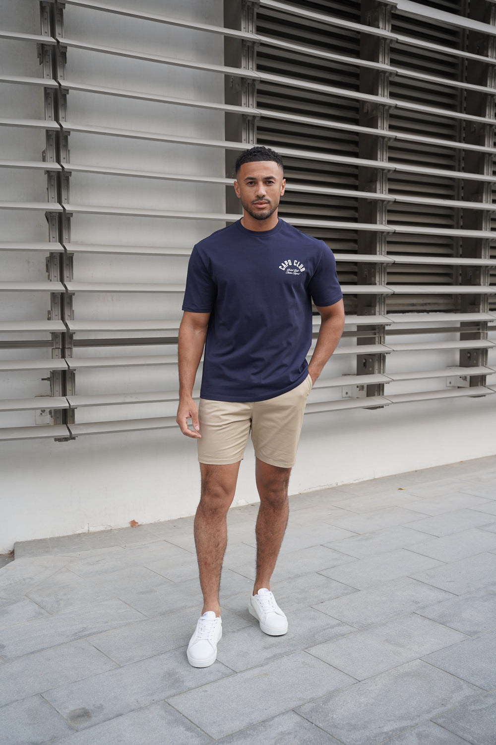 Capo Club Script T-Shirt - Navy/White
