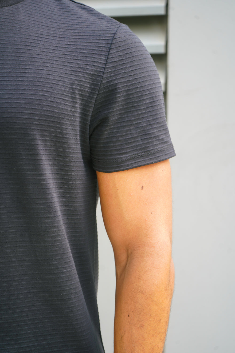 Capo Mercerised Ribbed T-Shirt - Black