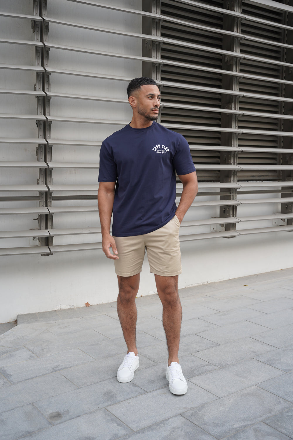 Capo Club Script T-Shirt - Navy/White