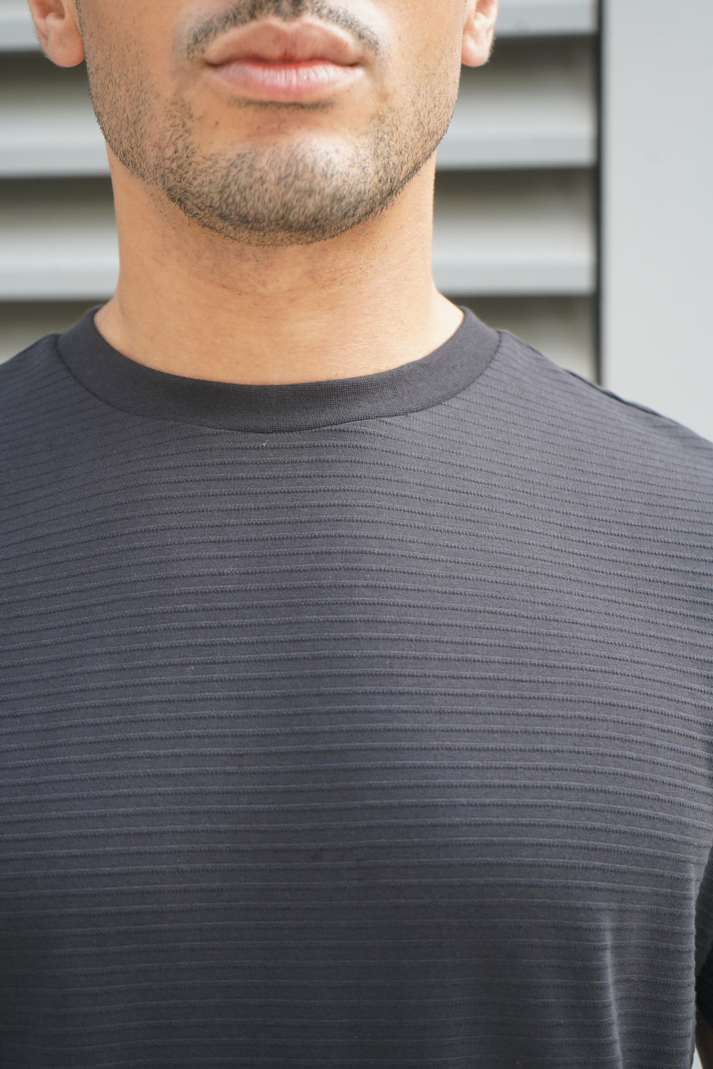 Capo Mercerised Ribbed T-Shirt - Black