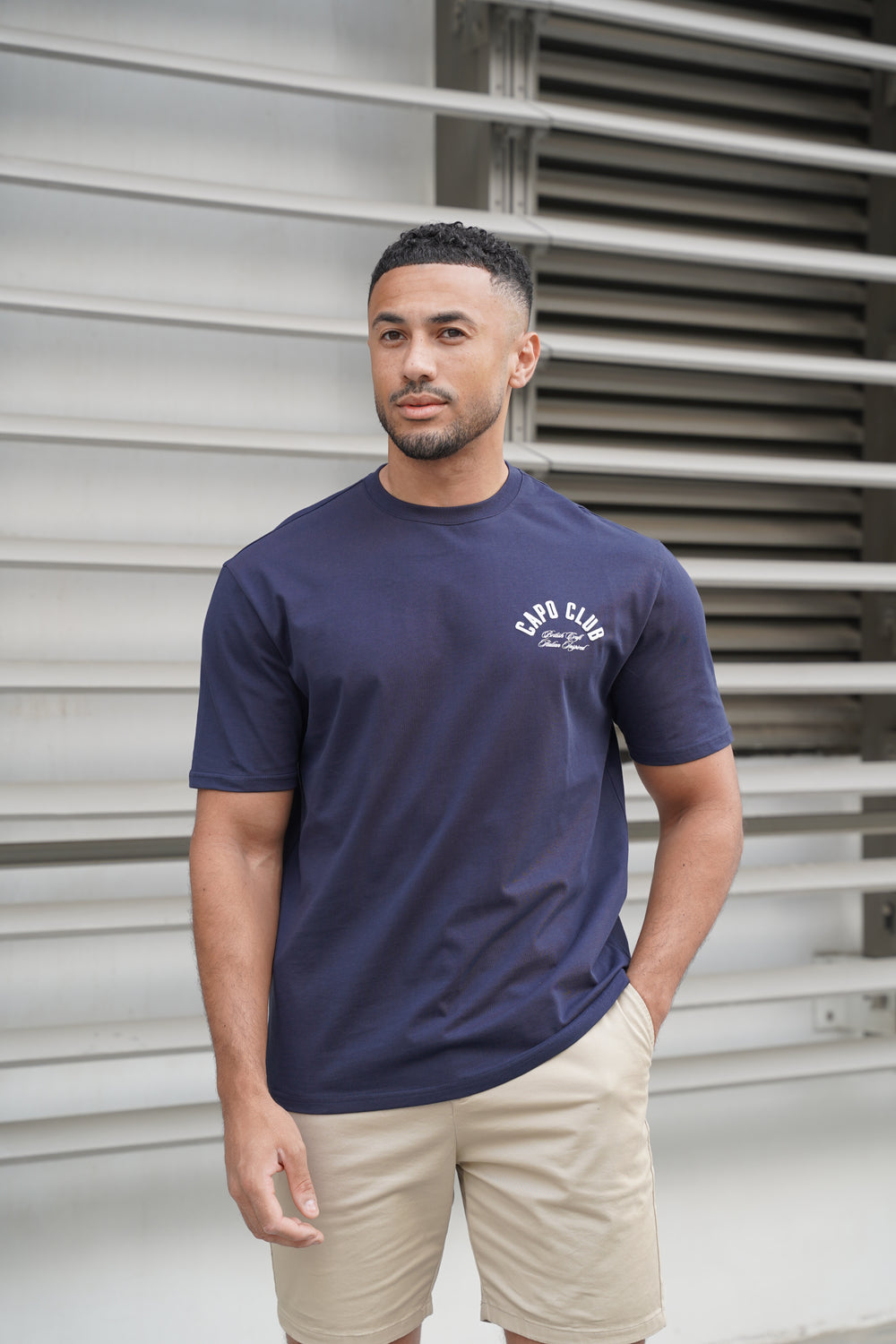Capo Club Script T-Shirt - Navy/White