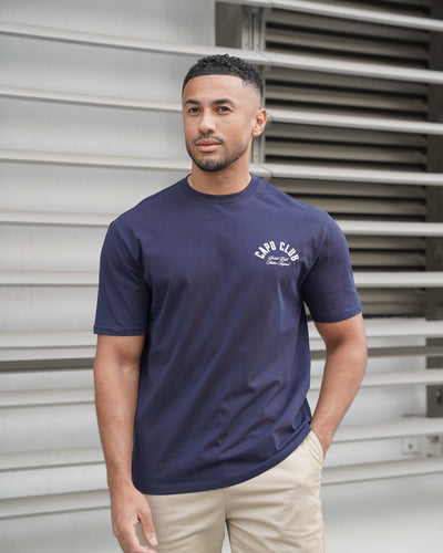 Capo Club Script T-Shirt - Navy/White