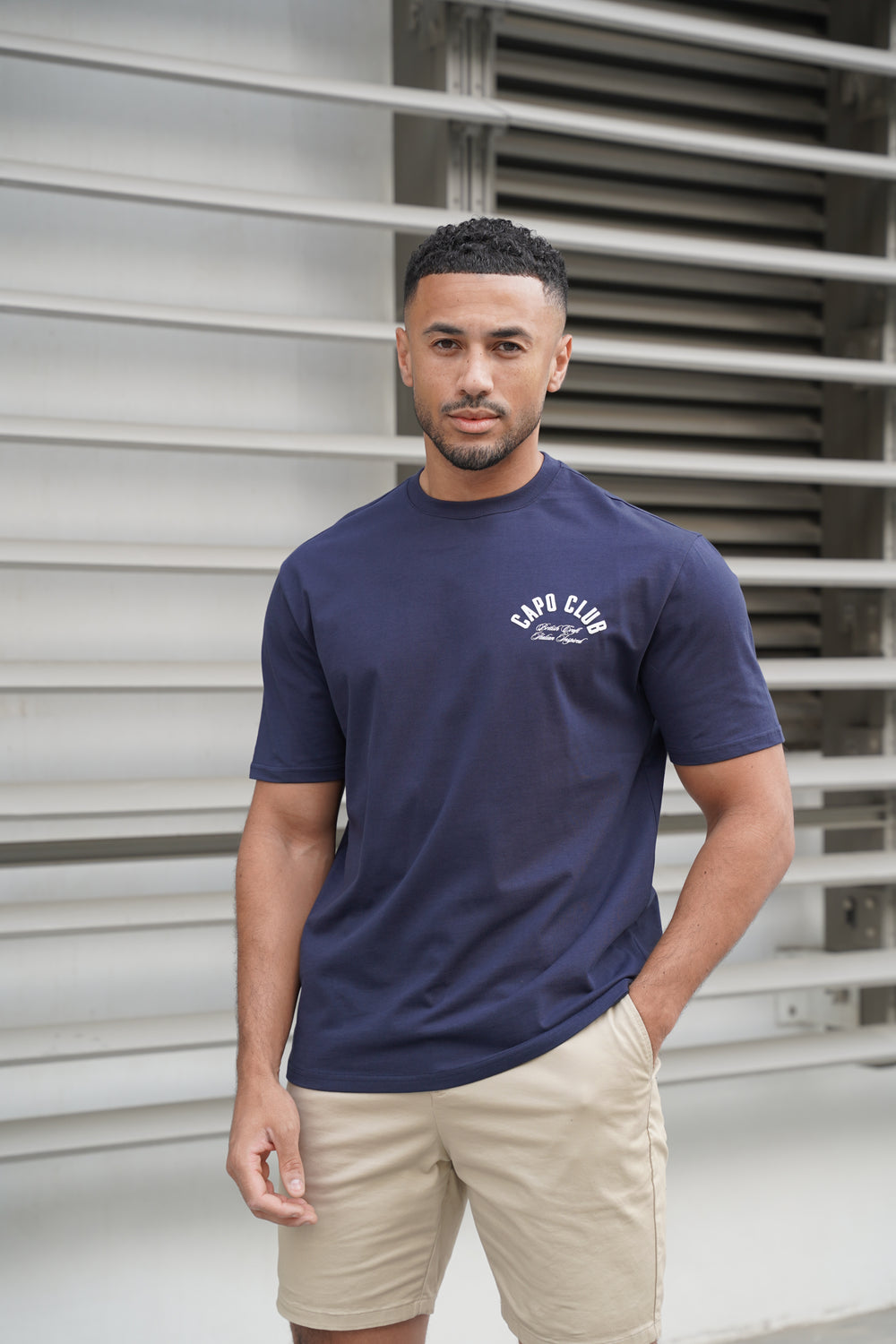 Capo Club Script T-Shirt - Navy/White