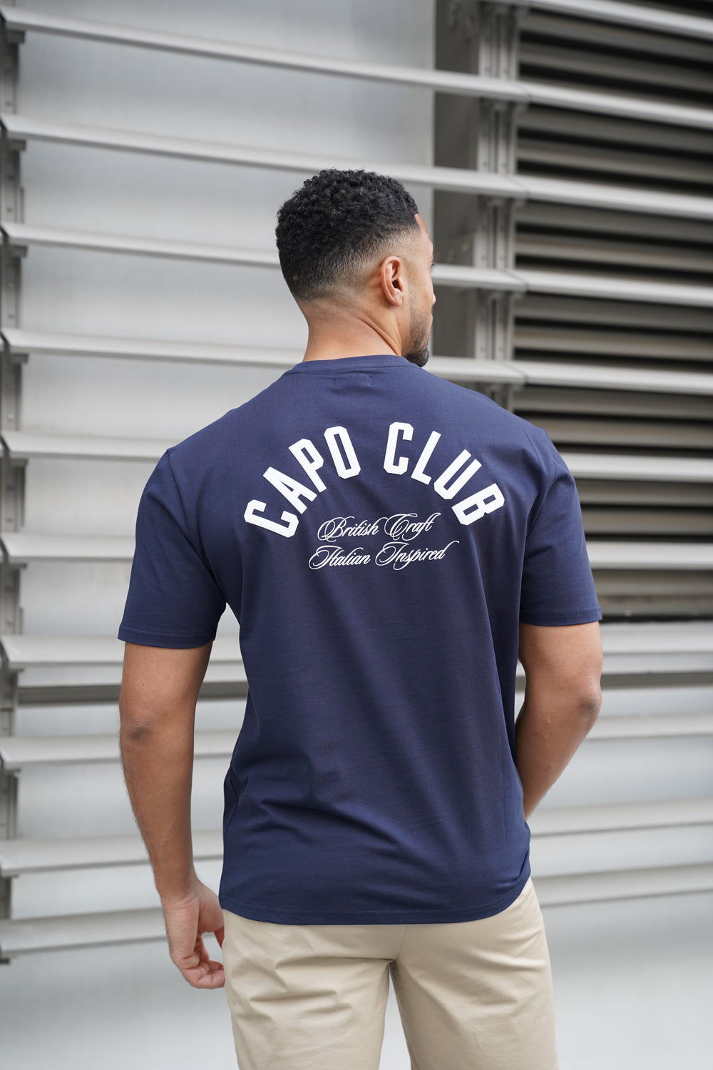 Capo Club Script T-Shirt - Navy/White