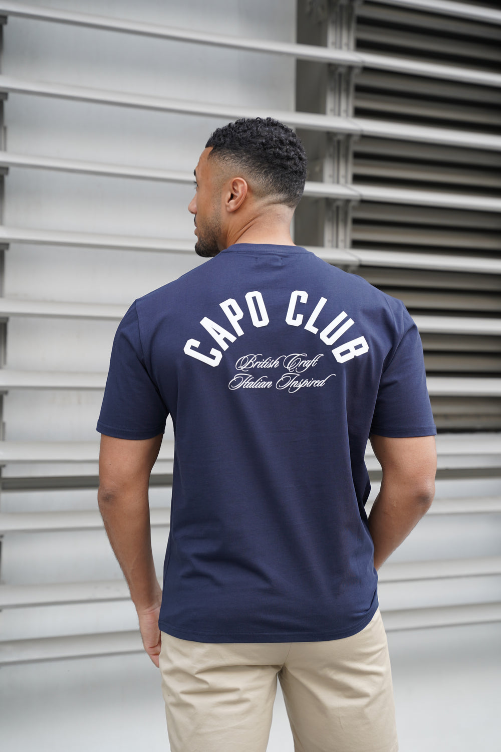 Capo Club Script T-Shirt - Navy/White