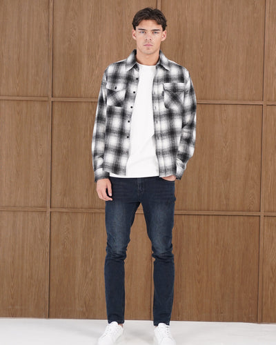 Capo Flannel Overshirt - Black