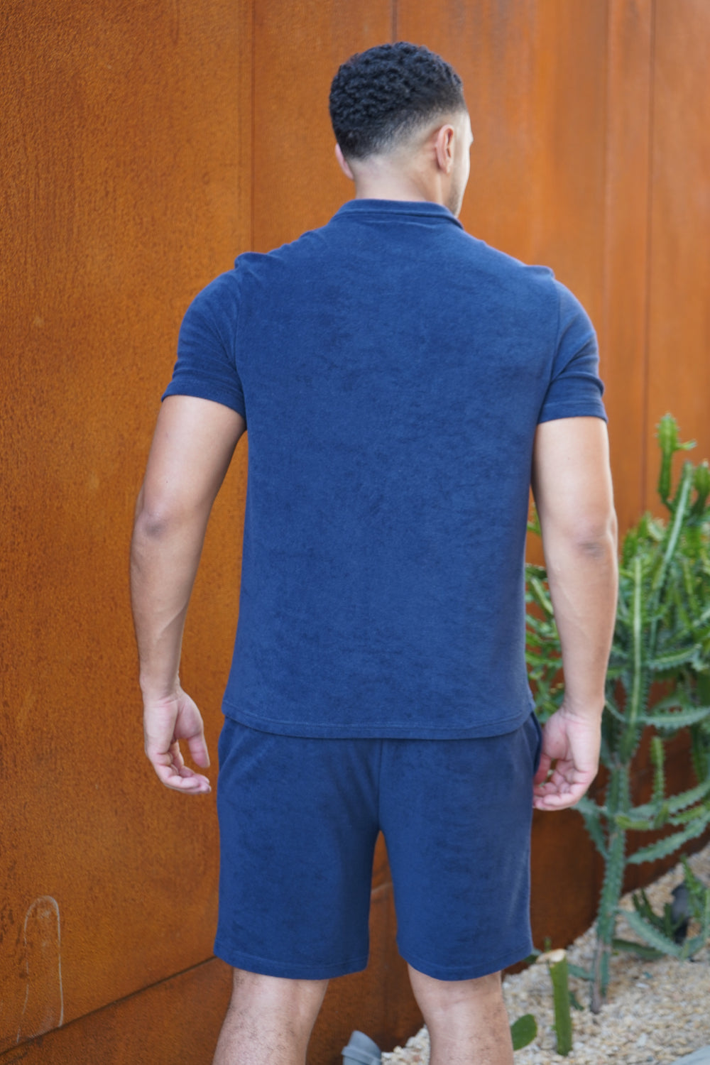 Capo Towelling Polo Shirt - Navy