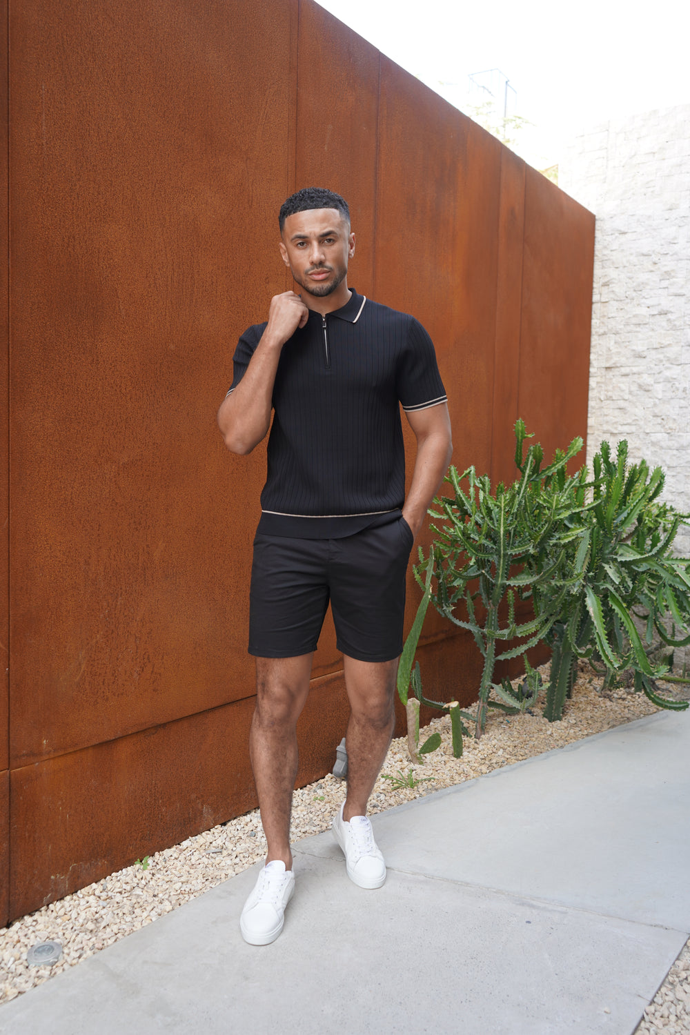 Capo Soft Button Through Shirt - Schwarz