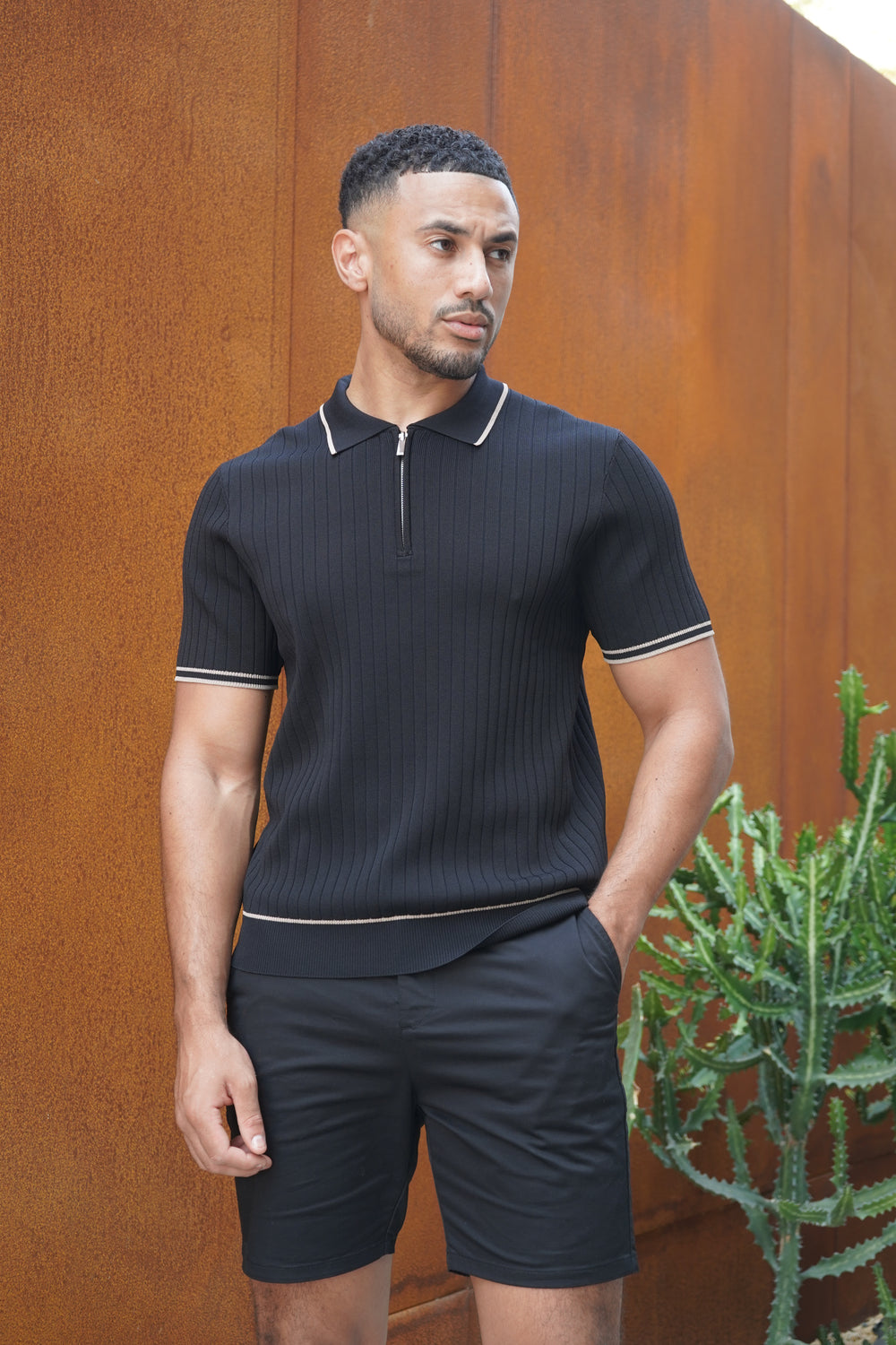 Capo Soft Button Through Shirt - Schwarz