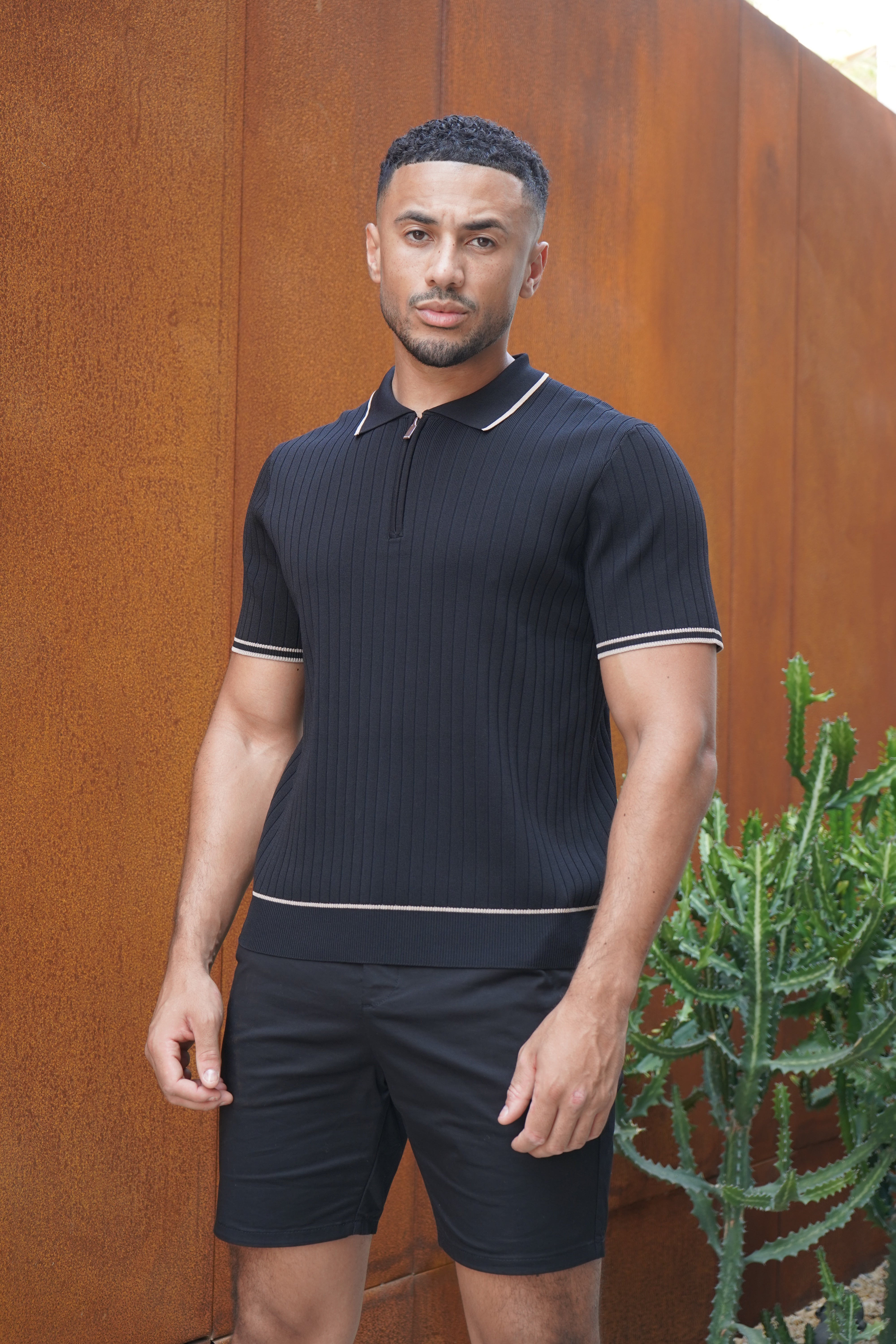 Capo Soft Button Through Shirt - Schwarz