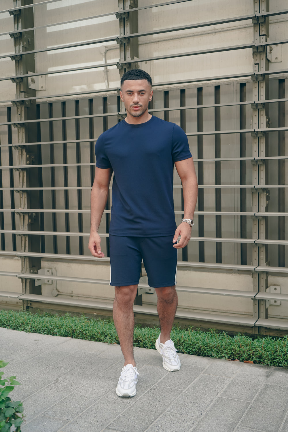 Capo Textured T-Shirt - Navy