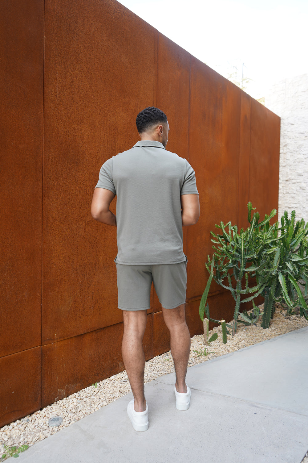 Capo Textured Shorts - Light Olive