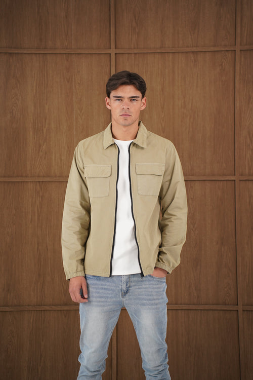 Capo DYED Cotton Cargo Jacket - Olive