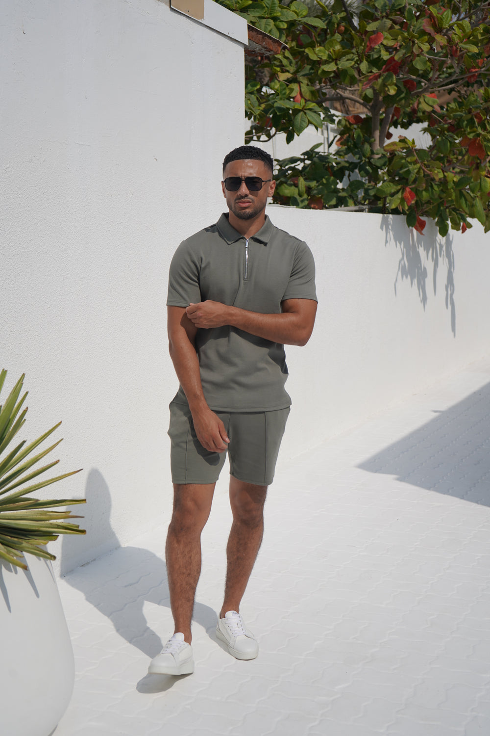 Capo Textured Shorts - Light Olive