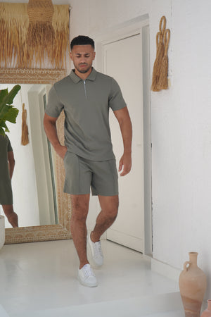 Capo Textured Shorts - Light Olive